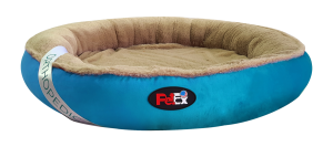 מיטה אורטופדית עגולה לכלב בצבע כחול בגודל 100 ס”מ