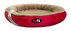 מיטה אורטופדית עגולה לכלב בצבע אדום עם בגודל 100 ס”מ