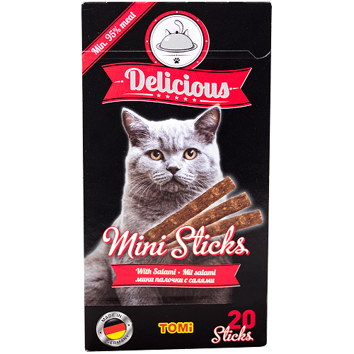 טומי חטיף לחתול מיני מקלות סלמי