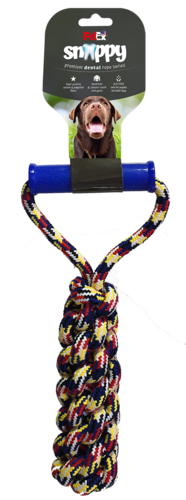 צעצוע חבל דנטלי עשוי סיבי כותנה בשילוב ידית פלסטיק (30 ס”מ) HLTW19016