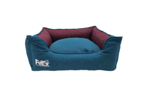 מיטה לכלב מבד דגם רטרו כחול\בורדו במגוון גדלים PETEX
